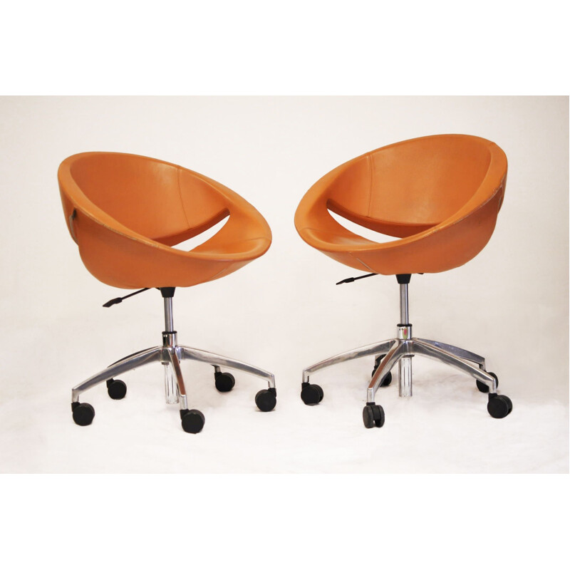 Vintage Mya armchair for Ares line in orange leather