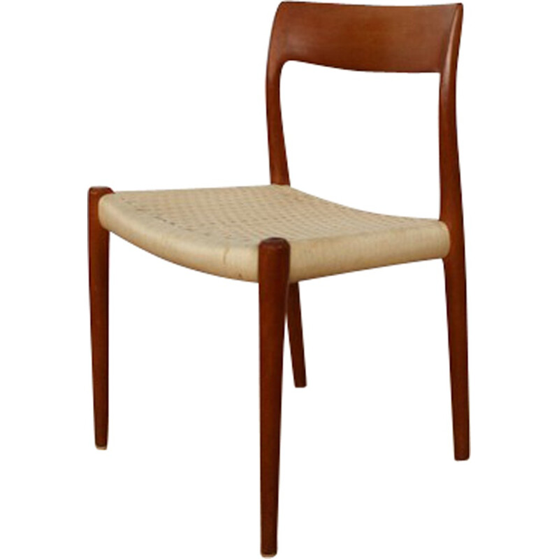Set of 6 chairs in teak and rope, Niels Otto MOLLER - 1960s