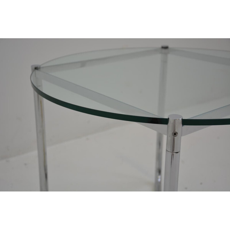 Vintage MR table for Knoll in chromed steel and glass 1970