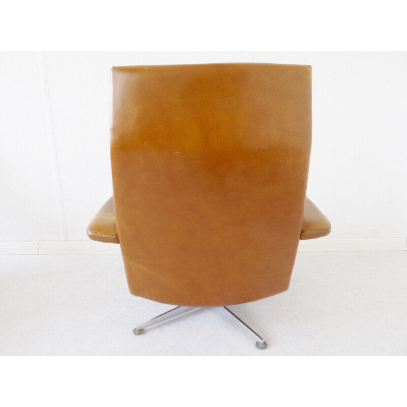 Vintage lounge chair by Kaufeld in brown leather 1960