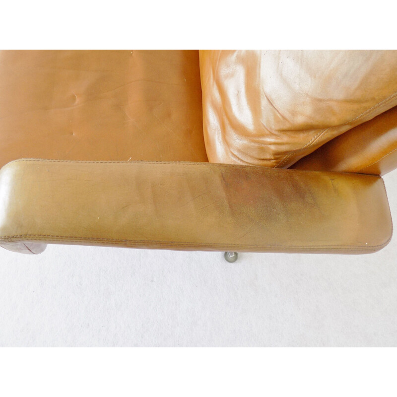 Vintage lounge chair by Kaufeld in brown leather 1960