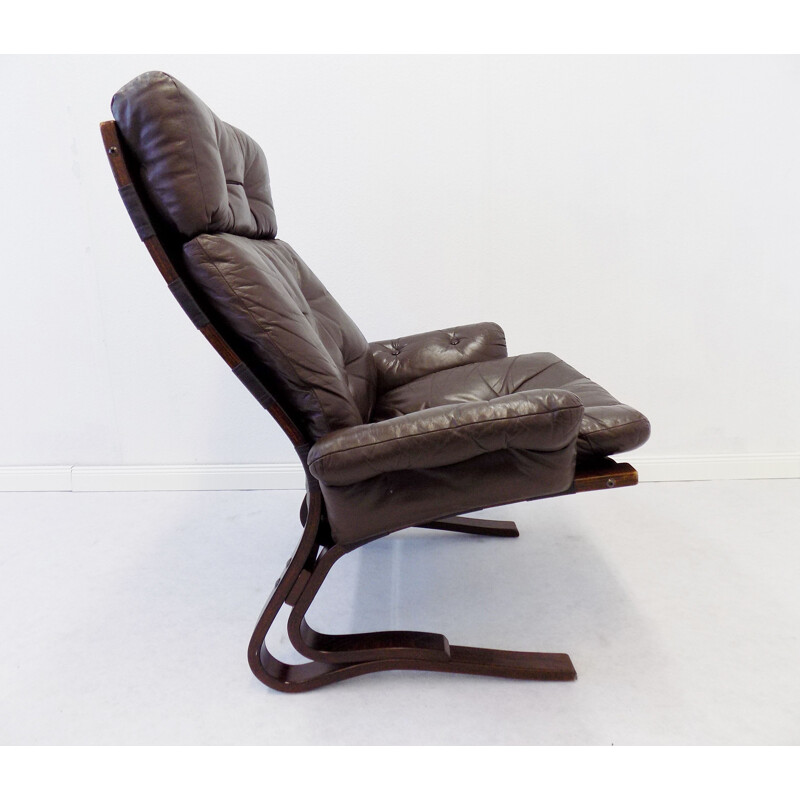 Vintage Kengu armchair for Rykken in leather and rosewood 1960