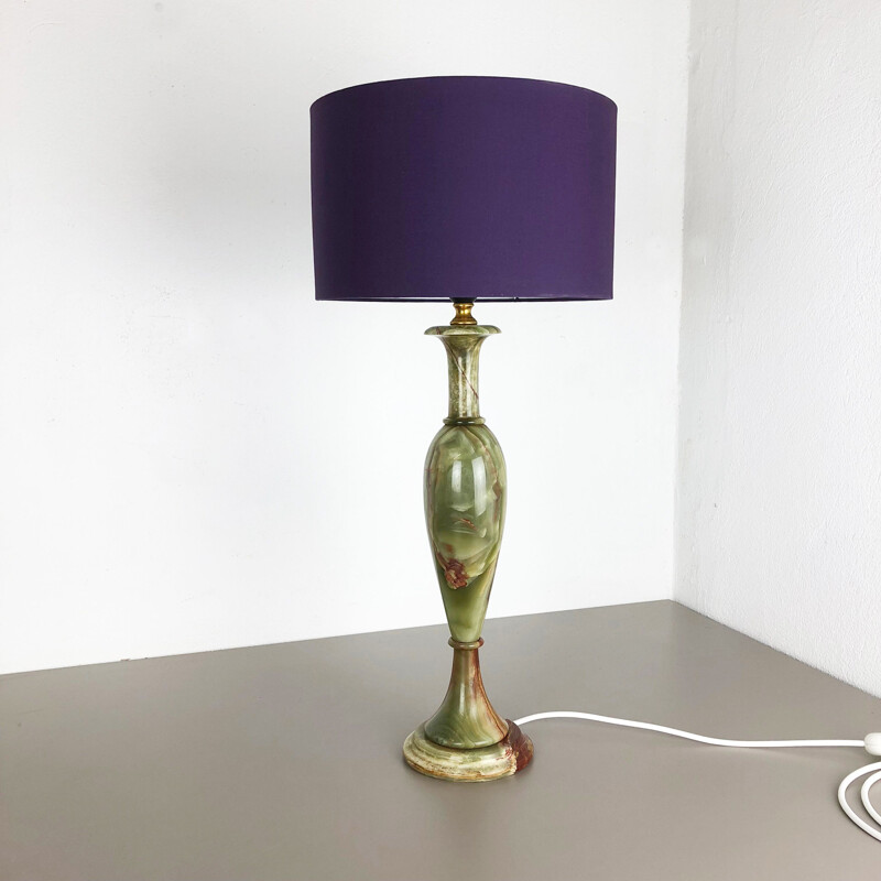 Vintage italian lamp with onyx marble light base 1970