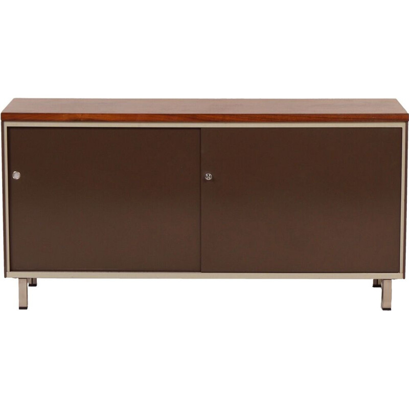 Vintage dutch sideboard for Gispen in teak and metal 1960