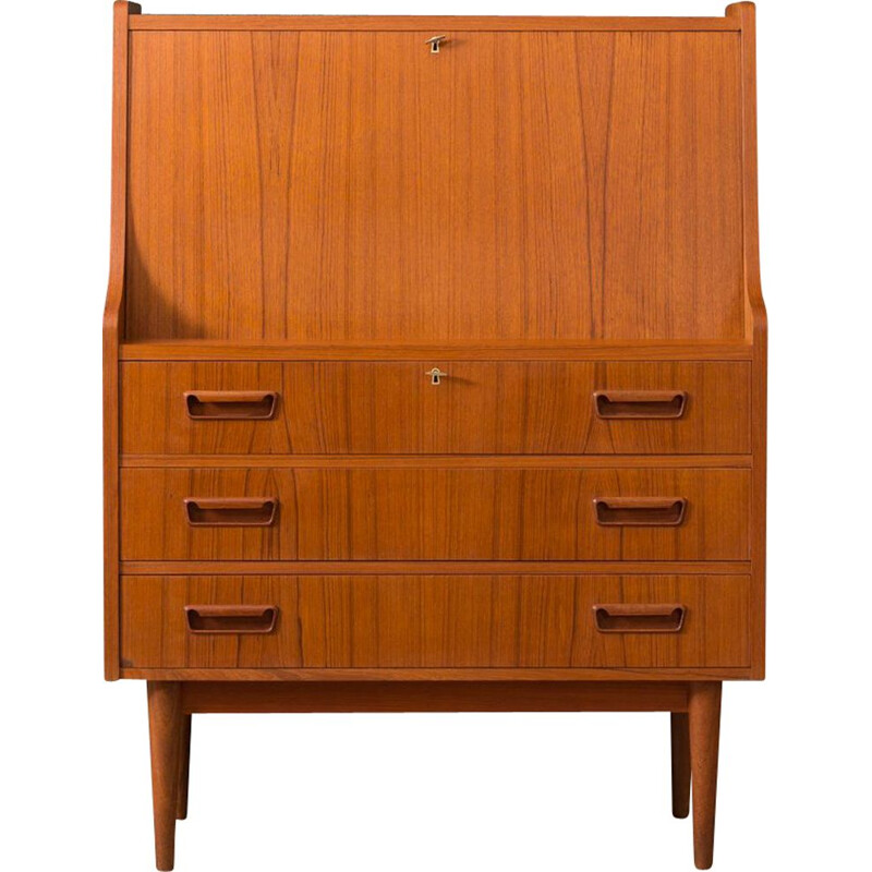 Vintage scandinavian secretary desk in teakwood 1950