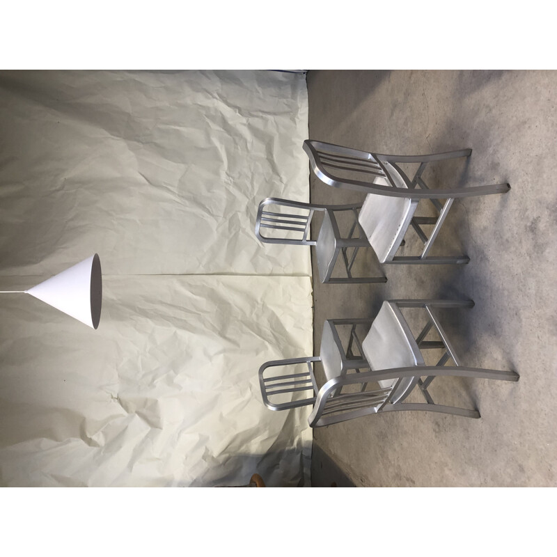 Set of 4 vintage chairs in aluminium 1980