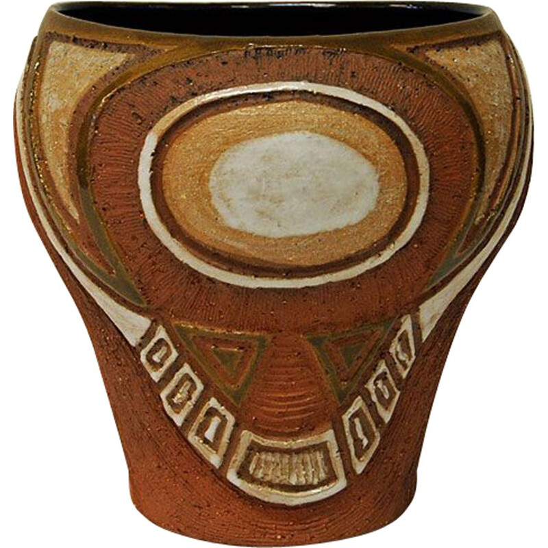 Vaso de cerâmica vintage de Hank Keramikk para Ahlberg e Karlsen, 1950
