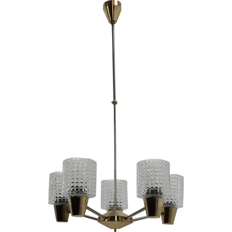 Vintage big adjustable chandelier by Kamnický Šenov