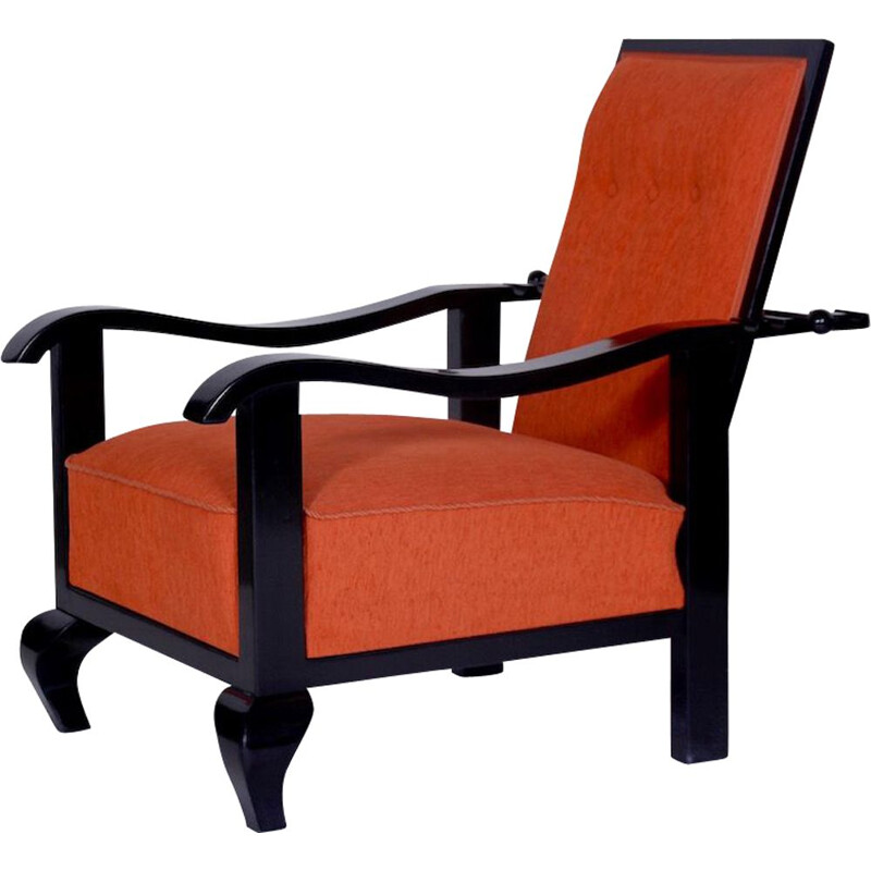 Vintage adjustable beechwood armchair, Czechoslovakia 1920