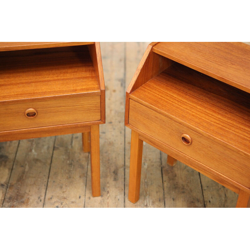 Vintage pair of teak night stand 1960s