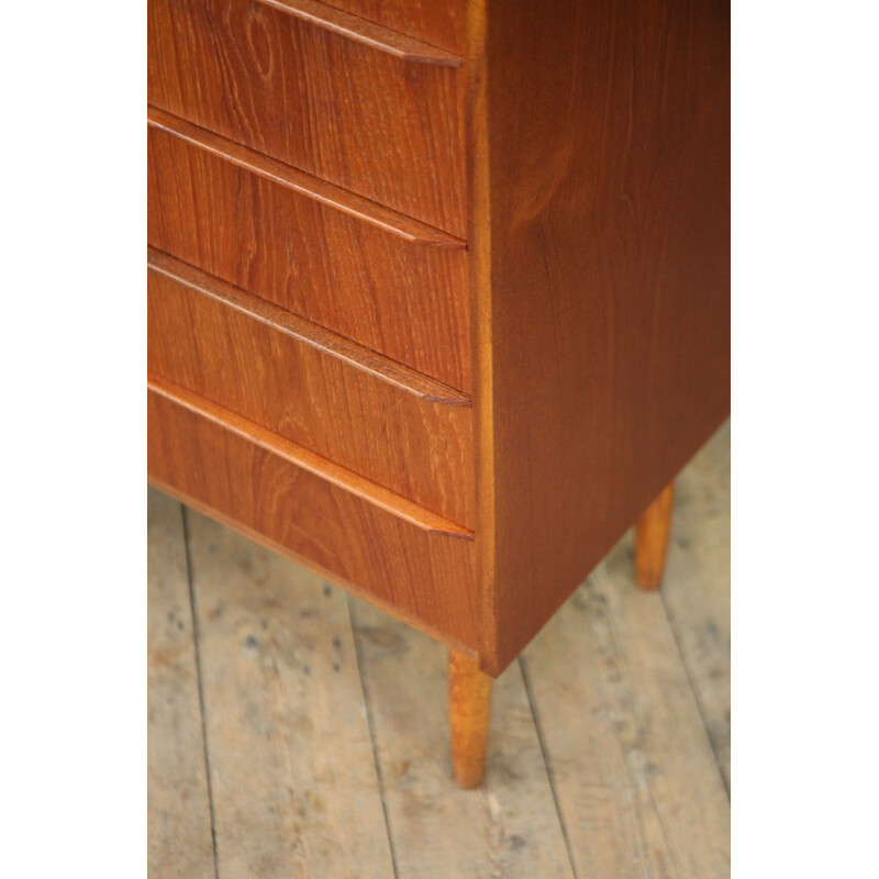 Vintage minimalist teak chest of drawers 1960