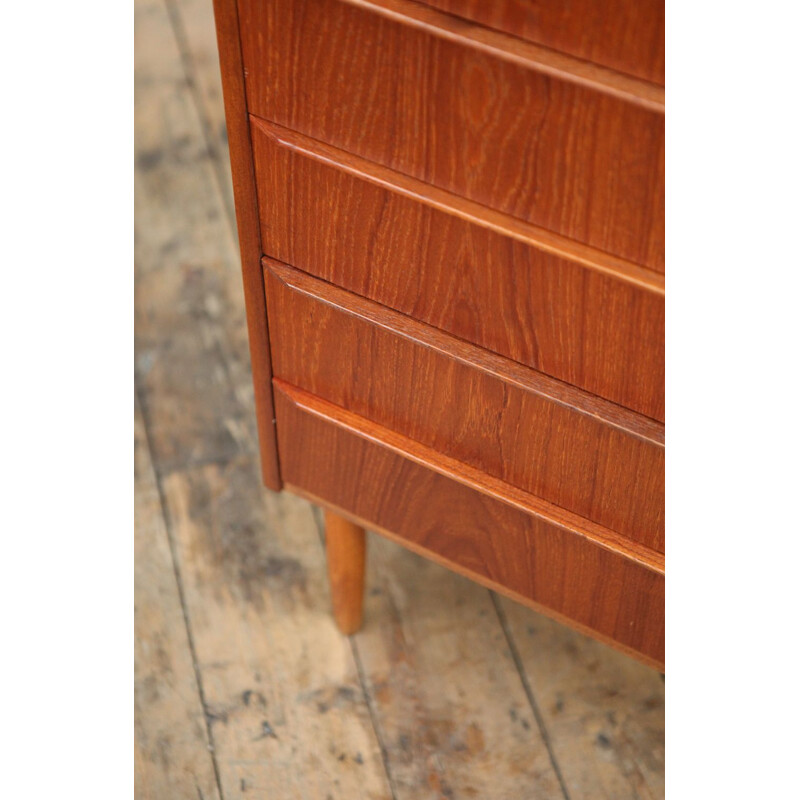 Vintage minimalist teak chest of drawers 1960