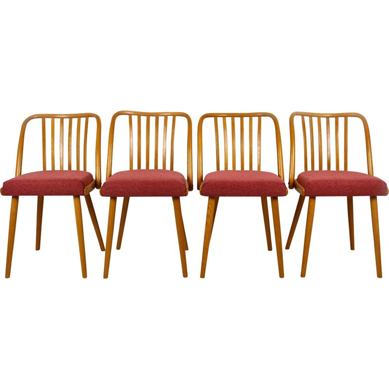 Set of 4 vintage dining chairs by Antonin Suman for Ton 1966