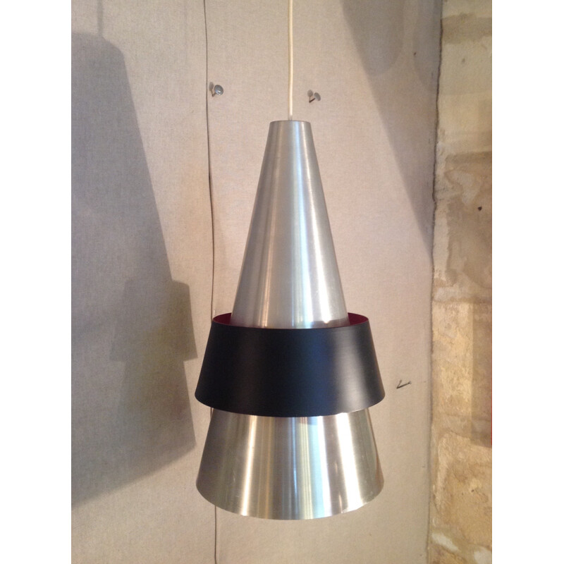 Fog and Morup hanging lamp in steel, Jo HAMMERBORG - 1960s