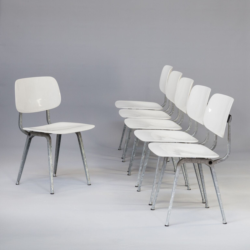 Set of 6 vintage dining chairs Revolt by Friso Kramer for Ahrend 1950s