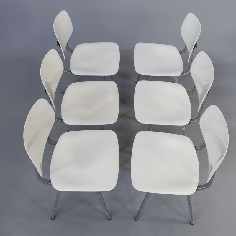 Ensemble de 6 chaises à repas vintage Revolt par Friso Kramer pour Ahrend années 1950