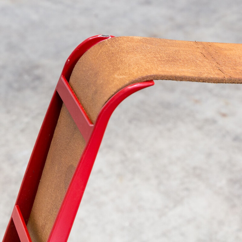 Paire de fauteuils vintage Cité pour Vitra en cuir et métal 1930