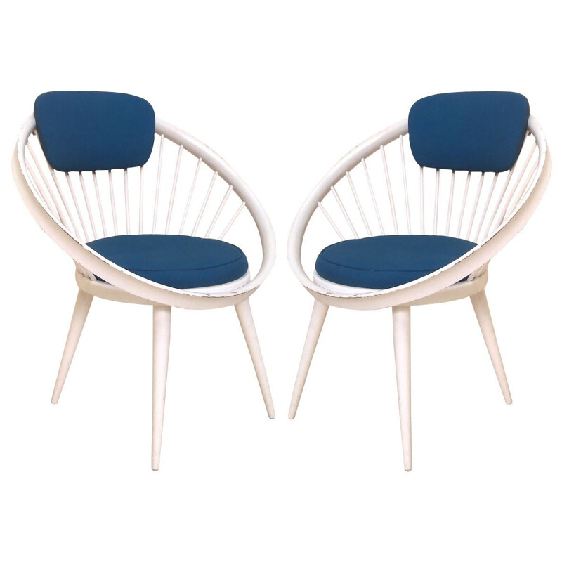 Pair of vintage armchairs, Yngve EKSTROM - 1950s