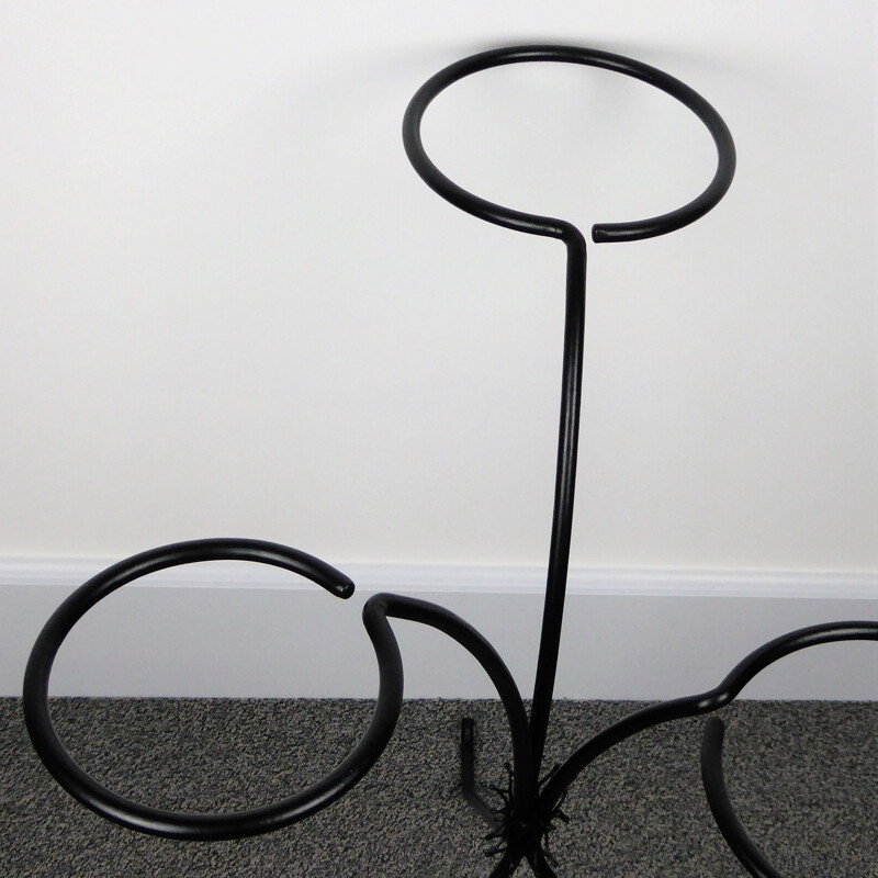 Vintage plant stand by Matégot in black metal 1950 