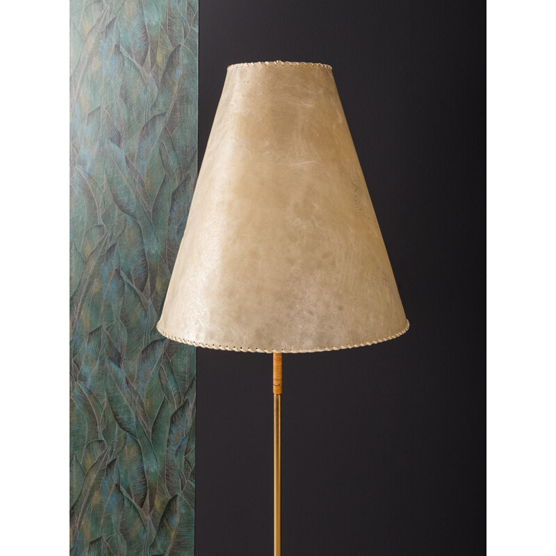 Lampadaire vintage allemand en laiton et en plastique 1960