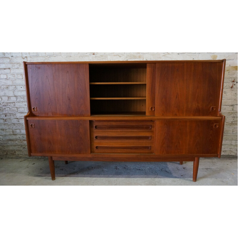 Vintage highboard in teak by Johannes Andersen Scandinavian 1960s