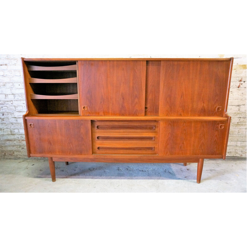 Vintage highboard in teak by Johannes Andersen Scandinavian 1960s