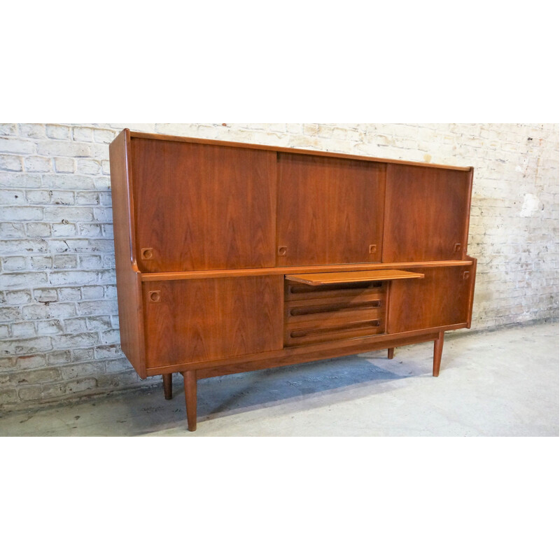 Vintage highboard in teak by Johannes Andersen Scandinavian 1960s