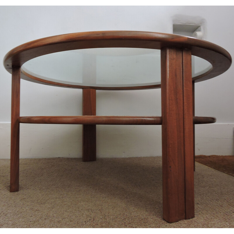 Vintage Coffee Table in Teak with Cane Shelf by G-Plan, 1970s