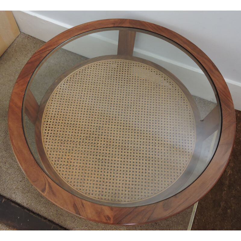 Vintage Coffee Table in Teak with Cane Shelf by G-Plan, 1970s