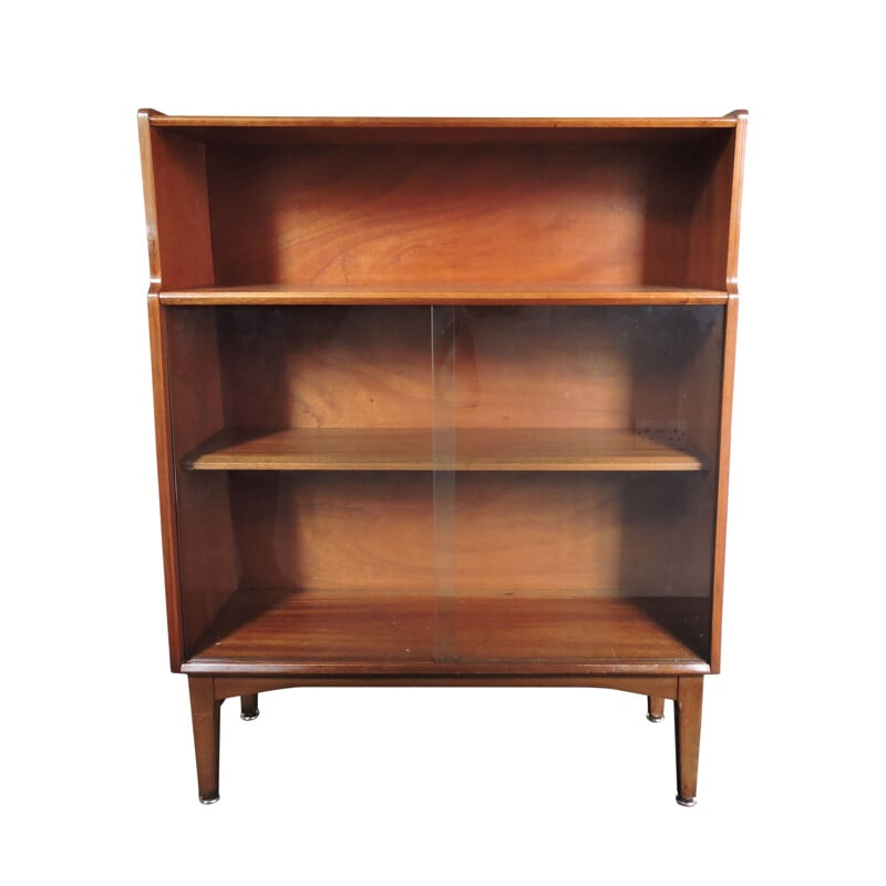 Vintage bookcase in teak with glass front by Nathan, 1960s