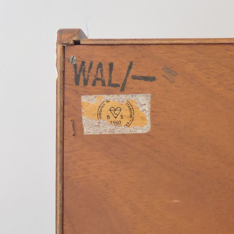 Vintage bookcase in teak with glass front by Nathan, 1960s