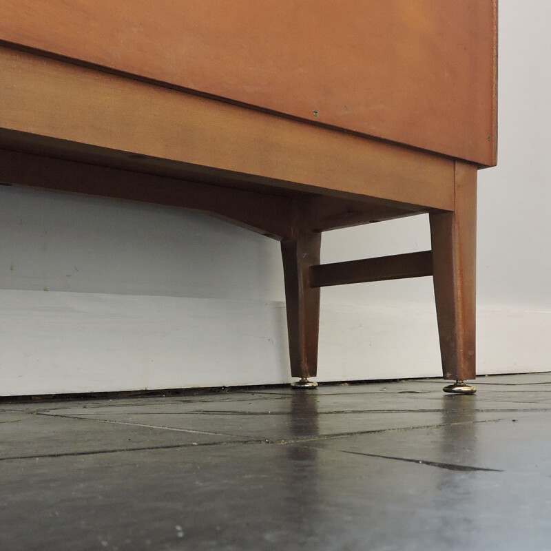 Vintage bookcase in teak with glass front by Nathan, 1960s