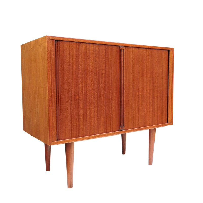 Vintage cabinet record player in teak by Kai Kristiansen for FM Møbler Denmark 1960s