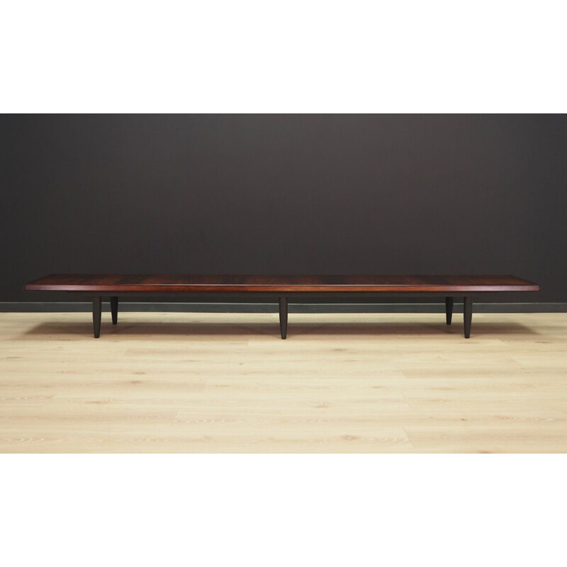 Vintage low bench in rosewood Scandinavian 1960-70