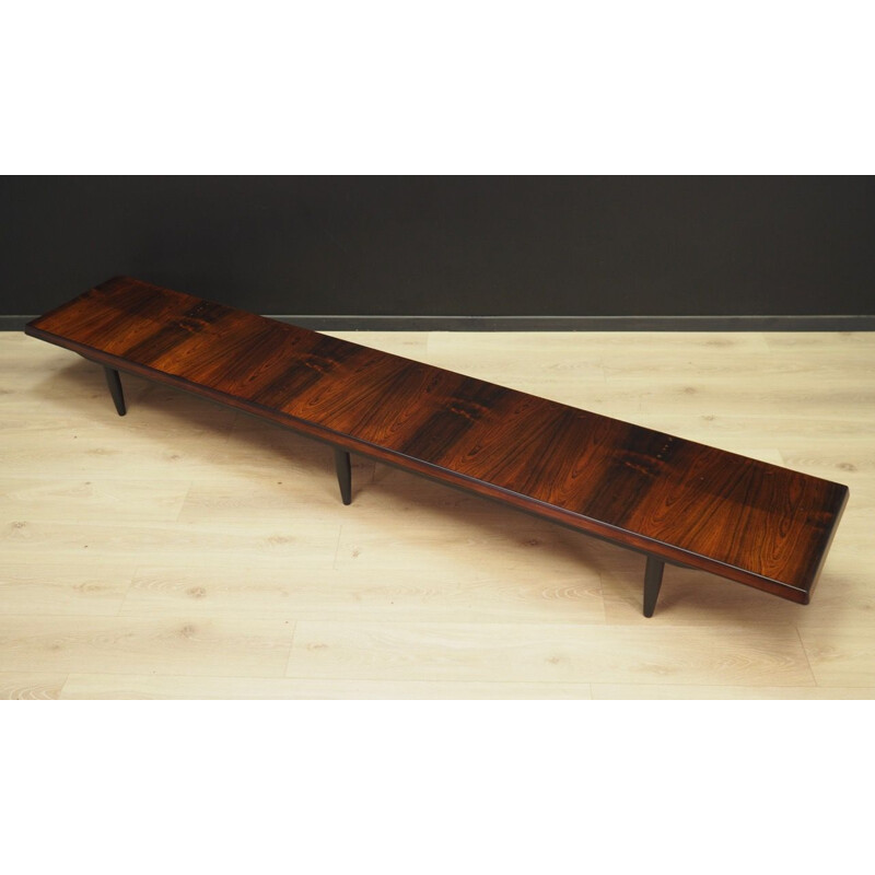 Vintage low bench in rosewood Scandinavian 1960-70