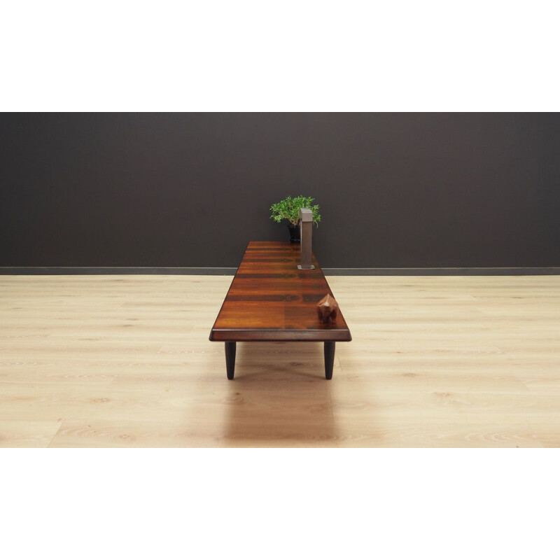 Vintage low bench in rosewood Scandinavian 1960-70