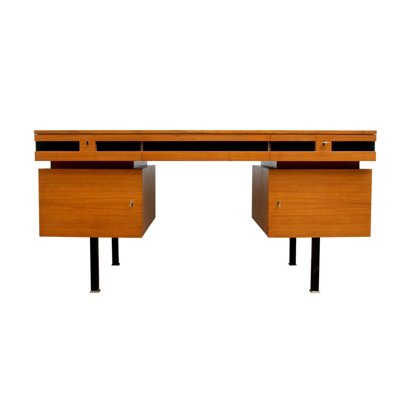 Bureau vintage en noyer Allemagne années 1960