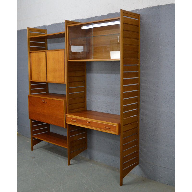 Vintage Ladderax Wall Unit in teak by Robert Heal 