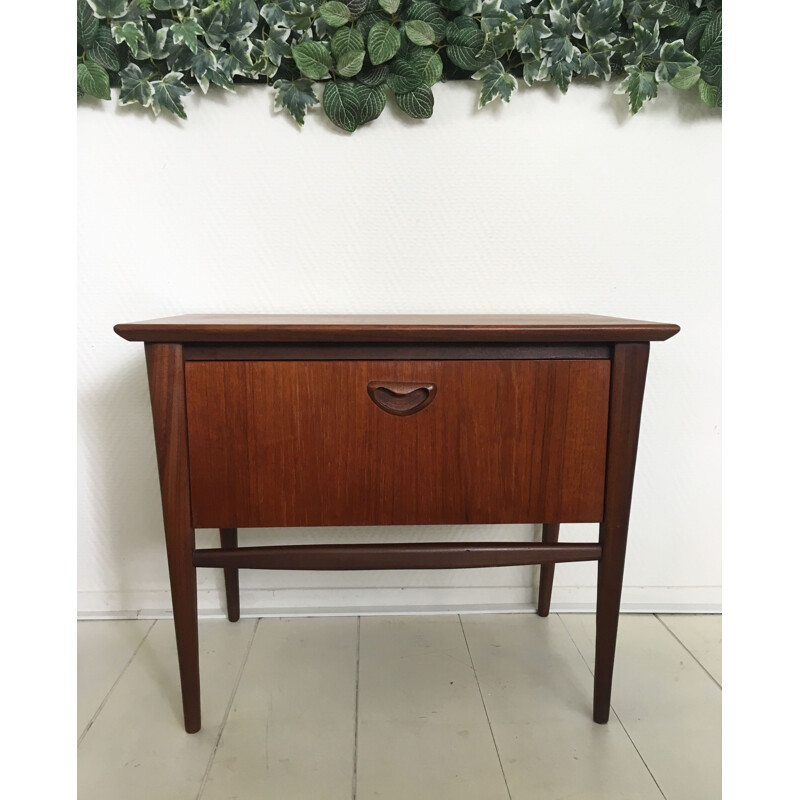 Vintage pair of teak nightstands by Louis Van Teeffelen for Wébé 1960s