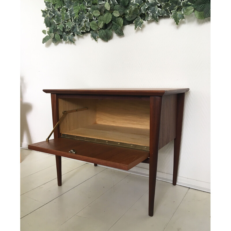 Vintage pair of teak nightstands by Louis Van Teeffelen for Wébé 1960s