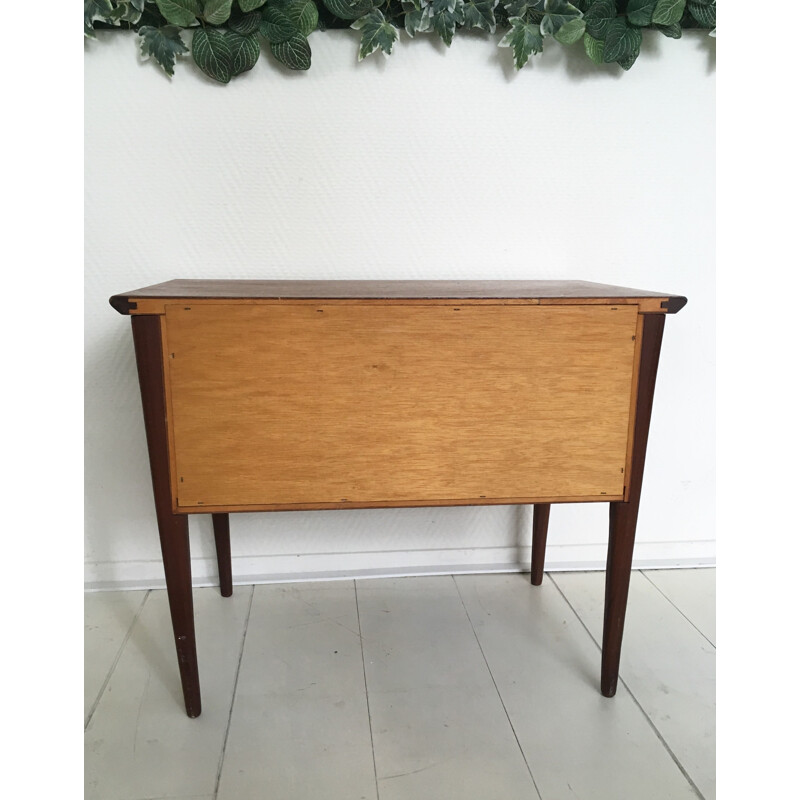 Vintage pair of teak nightstands by Louis Van Teeffelen for Wébé 1960s