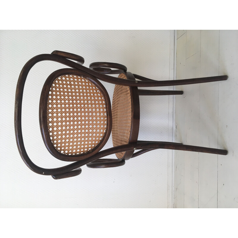 Ensemble de 4 chaises vintage pour ZPM Radomsko en bois courbé et rotin