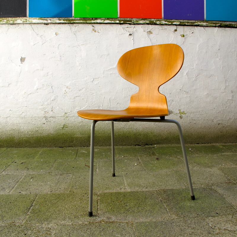 Beech and steel Fritz Hansen chair, Arne JACOBSEN - 1952