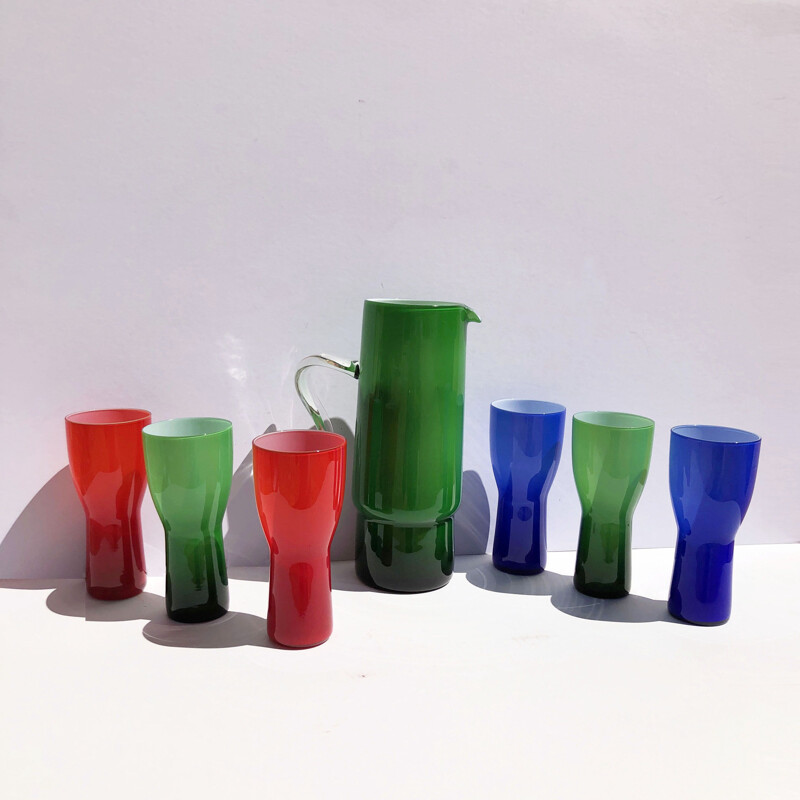 Vintage scandinavian glass service 1970