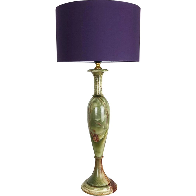 Lampe vintage italienne avec une base en marbre onyx 1970