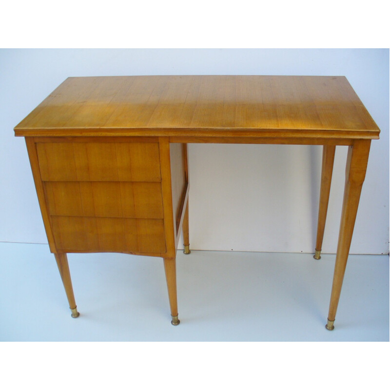 Vintage desk in beech wood - 1950s
