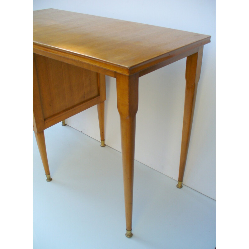 Vintage desk in beech wood - 1950s