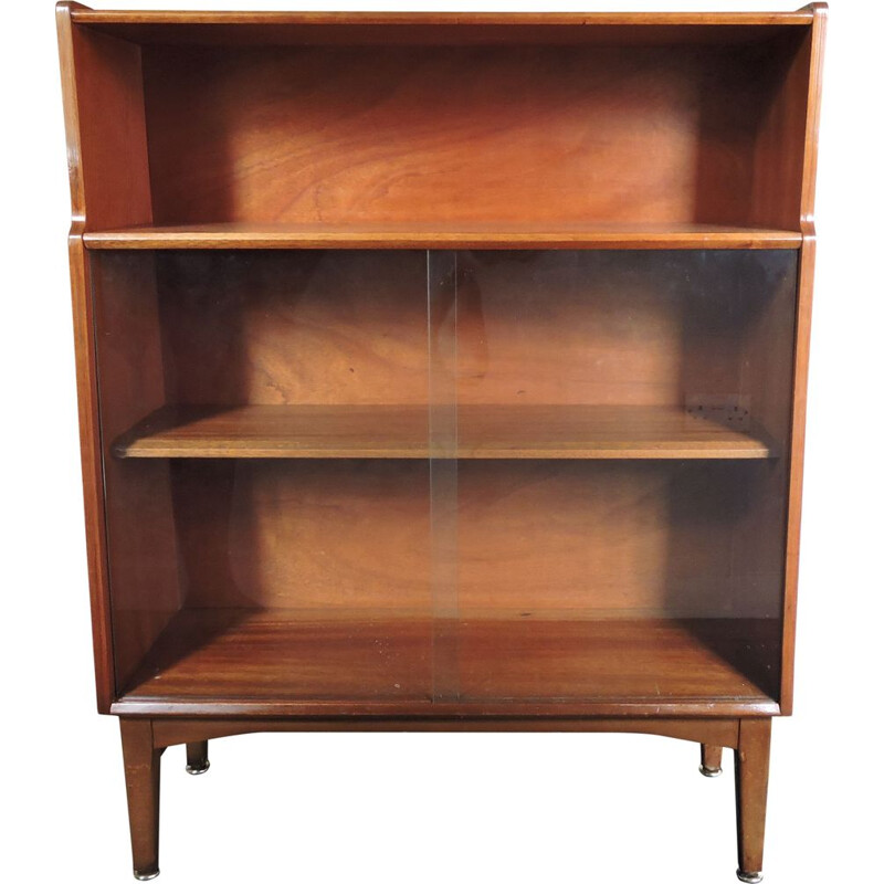 Vintage bookcase in teak with glass front by Nathan, 1960s