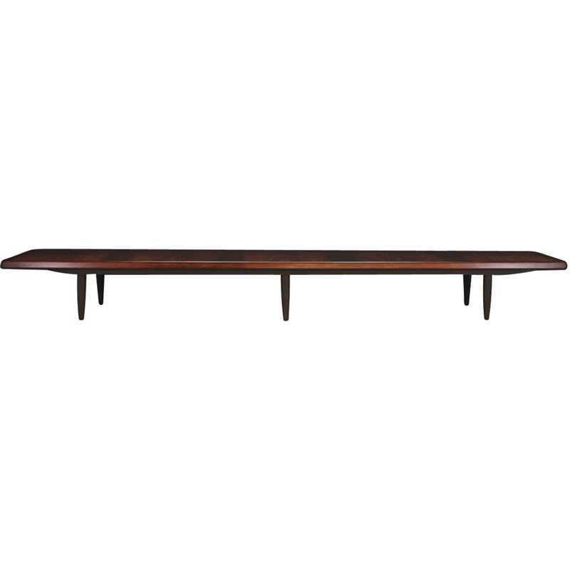 Vintage low bench in rosewood Scandinavian 1960-70