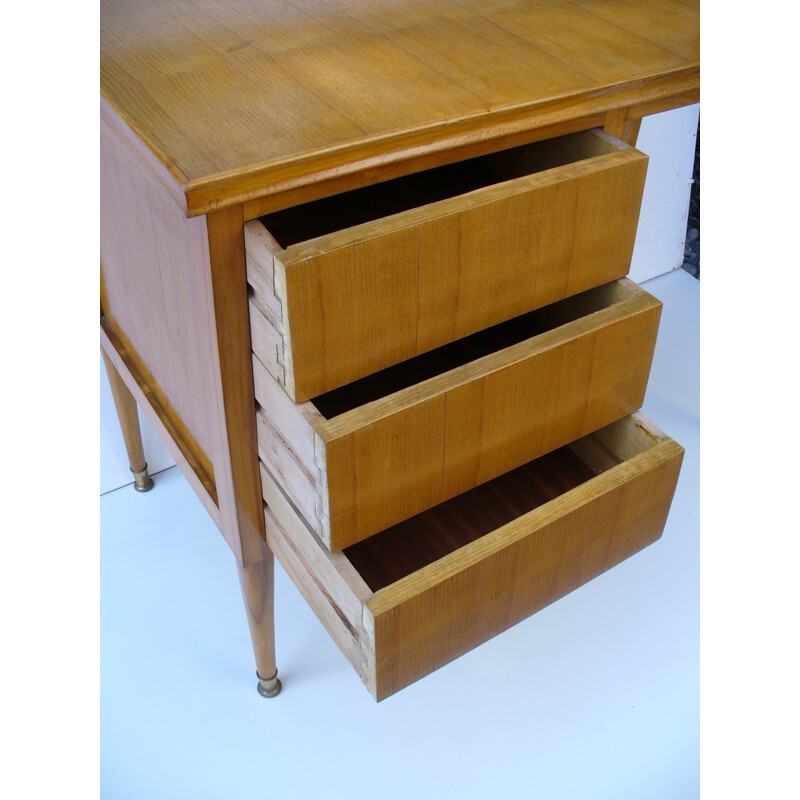 Vintage desk in beech wood - 1950s